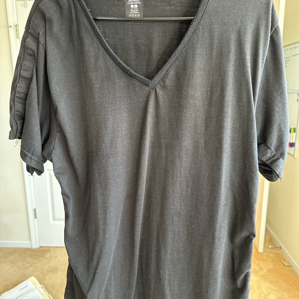Black Short Sleeve Surgery Tee with V-neck and Relaxed Fit